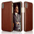 LOHASIC iPhone Xs Max Case, Slim & Thin Luxury PU Leather Soft Flexible Defender Bumper Anti-Slip Grip Scratch Resistant Protective Cover Cases Compatible with iPhone Xs Max (2018) 6.5 inch - Brown