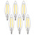CRLight 5W LED Candelabra Bulb 4000K Daylight White 50W Equivalent 500 Lumens, E12 Base Dimmable LED Candle Filament Bulbs, Lengthened B11 Clear Glass Torpedo Shape LED Chandelier Light Bulbs, 6 Pack