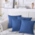 ALBAD Throw Pillow Covers 18 x 18 Inch Sets of 4 Blue Decorative Square Throw Pillow Cover Cushion Case Sofa Durable Modern Stylish Linen Dark Blue Throw Cushion Covers Hidden Zipper