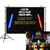 Allenjoy 7x5ft Happy Birthday Theme Backdrop Star Black Sky Universe Wars Blue and Red Lightsaber Photography Background Boy Baby Shower Party Cake Table Decoration Banner Photo Booth Studio Props
