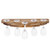MyGift Rustic Burnt Wood Wall-Mounted 5-Stemware Wine Glass Rack