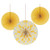 Creative Converting 324494 18-Count Solid and Polka Dots Paper Fans 12-Inch/16-Inch, School Bus Yellow