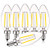 Luxrite 4W Vintage Candelabra LED Bulbs Dimmable, 400 Lumens, 4000K Cool White, LED Chandelier Light Bulbs 40W Equivalent, Clear Glass, Filament LED Candle Bulb, UL Listed, E12 Base (6 Pack)