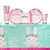 Birthday Bunny Supplies Pack for 16 Guests Including Paper Cups, Paper Dinner Plates, Paper Lunch Napkins, Paper Straws, and Plastic Table Cover (Bundle for 16)