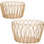 MyGift Gold-Tone Round Metal Wire Storage Baskets, Set of 2