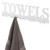 MyGift 5 Dual-Hook White Metal Towels Design Wall Mounted Towel Rack