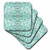 3dRose cst_80652_3 Teal N Taupe Damask Ceramic Tile Coasters, Set of 4