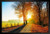 Autumn Farm Fields Country Road Sunset Landscape Photo Art Print Black Wood Framed Poster 20x14 inch