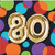 Creative Converting 332477case Balloon 80th Birthday Beverage Napkins, 5", Multi-colored