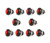Karcy 12mm Round Toggle Waterproof Push Button Switch Momentary On Off Reset Switch for Car Boat 10Pcs (Red)