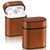 AirPods Leather Case,GUDOU Genuine Leather Skin Portable Shockproof Protective Cover for Apple AirPods Charging Case/Wireless Charging Supported(Front LED Not Visible) (Brown)