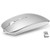 Rechargeable Wireless Mouse, 2.4G Slim Mute Silent Click Noiseless Optical Mouse with USB Receiver Compatible with Notebook, PC, Laptop, Computer, MacBook (Silver)