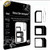 SIM Card Adapter Nano Micro - Standard 4 in 1 Converter Kit with Steel Tray Eject Pin (3 Total Adapters: Nano to Micro, Nano to Regular, Micro to Regular) with SIM Extractor (1-Pack)