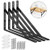 STARVAST 4 Pack Heavy Duty Shelf Brackets 7.8 x 4.7 inch, Floating Shelves Black Triangle Shelf Brackets, 90 Degree Angle Wall Mounted Shelf Supporter Corner Bracket (200x120mm)