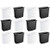 Sterilite 10220012 2 Gallon/7.6 Liter Rectangular Vanity Wastebasket, Black/White, 12-Pack