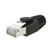 CableCreation 10-Pack Cat 7 RJ45 Modular Plug (Two-Piece Suit) with Black Hood, Shielded FTP Network Connector for Solid Wire and Standard Cable