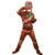Children's Gingerbread Jumpsuit Kids' Cosplay Costume with Mask for Party Halloween Christmas(L) Brown