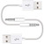 for iPod Shuffle Cable, 2-Pack 3.5mm Jack Plug to USB Power Charger Sync Data Transfer 10.5cm Replacement Cable Compatible for iPod Shuffle 3rd | 4th | 5th Gen MP3/MP4 Case, 2 Pack, White