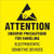 Tape Logic DL1369 Labels,"Attention - Observe Precautions", 2" x 2", Fluorescent Yellow/Black, 500 Per Roll