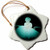 3dRose Marilyn Monroe Legendary Screen Actress and Model Black Turquoise Snowflake Ornament, 3"