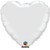 Qualatex Foil Balloon 012668 Heart - White, 36",