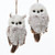 Kurt Adler 1 Set 2 Assorted Brown And White Owl Ornaments,white, grey