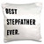 3dRose pc_213359_1 Best Stepfather Ever Black Letters on a White Background Pillow Case, 16" x 16"