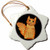 3dRose orn_35509_1 Cute Maine Coon Cartoon Cat Red Tabby Black with Pawprint Snowflake Porcelain Ornament, 3-Inch