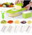 CACASO Potato Slicer Grater Cutter for Tomato Onion, Cucumber, Zucchini Pasta, Cheese Julienne Veggie Peeler Chopper Kitchen Green
