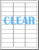 Crystal Clear Address Labels for Laser Printers - 30up 2 5/8" x 1" Labels - 10 Sheets / 300 Labels