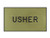 Engraved Badge Usher Gold Clip- Gold/Black