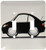 3dRose lsp_81009_2 funny toon tc, black car on road, on white background Double Toggle Switch