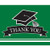 Creative Converting 25 Count School Spirit Graduation Thank You Notes, Emerald Green