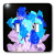 3dRose LLC lsp_9316_2 Iridescent Blue Rose Bouquet on Black Double Toggle Switch