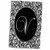 3D Rose Letter V - Black and White Damask TWL_38771_1 Towel 15" x 22"