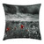 Red and Black Throw Pillow Cushion Cover by Ambesonne, Poppy Field Spring Time Flower Grass Open Sky Photo, Decorative Square Accent Pillow Case, 18 X 18 Inches, White Charcoal Grey and Light Grey