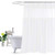 UFRIDAY Fabric White Shower Curtain with Mesh Window, Waterproof Bathroom Curtain with Weighted Bottom Hem, Machine Washable, 72 x 72 Inch