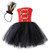 AQTOPS Girls Circus Nutcracker Costumes Drum Majorette Tutu Dress Size 4 Red and Black