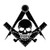 Widow's Son Square & Compass Masonic 6 Inch Black Vinyl Decal