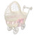 Baby Shower Centerpiece Stroller Wicker Carriage Baby Shower Favor Decoration (Pink)