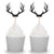 24 Counts Black Deer Antler Cupcake Toppers Picks For Wedding Birthday Baby Shower Party Decorations