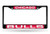 Rico Industries NBA Chicago Bulls Laser Cut Inlaid Standard Chrome License Plate Frame, 6" x 12.25", Black