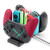 Controller Charger Dock for Nintendo Switch, 6 in 1 Charging Station for Nintendo Switch Joy-Con Controllers and Pro Controllers Black
