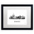 Roanoke Virginia Skyline WB-BW by Marlene Watson, White Matte, Black Frame 16x20-Inch