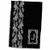 3D Rose Monogram Initial J in White Lace Over Black Background Hand Towel 15" x 22"
