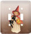 3dRose lsp_126078_2 Vintage Halloween Little Girl Witch Holding A Black Cat and Jack O Lantern Pumpkin Double Toggle Switch