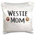 3dRose Westie Dog Mom-West Highland White Terrier-Doggie by Breed-Doggy Lover Owner Brown Paw Prints-Pillow Case, 16 by 16" (pc_154215_1)