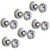 AUSWIND Mini White Crystal Glass Brass Silver Polish Wall Mounted Coat Hooks (6 Pieces)