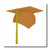 3dRose ht_17542_2 Orange Cap and Yellow Tassel Graduation-Iron on Heat Transfer for White Material, 6 by 6-Inch