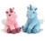 burton+BURTON Plush 7" Pink and Blue Unicorn Set